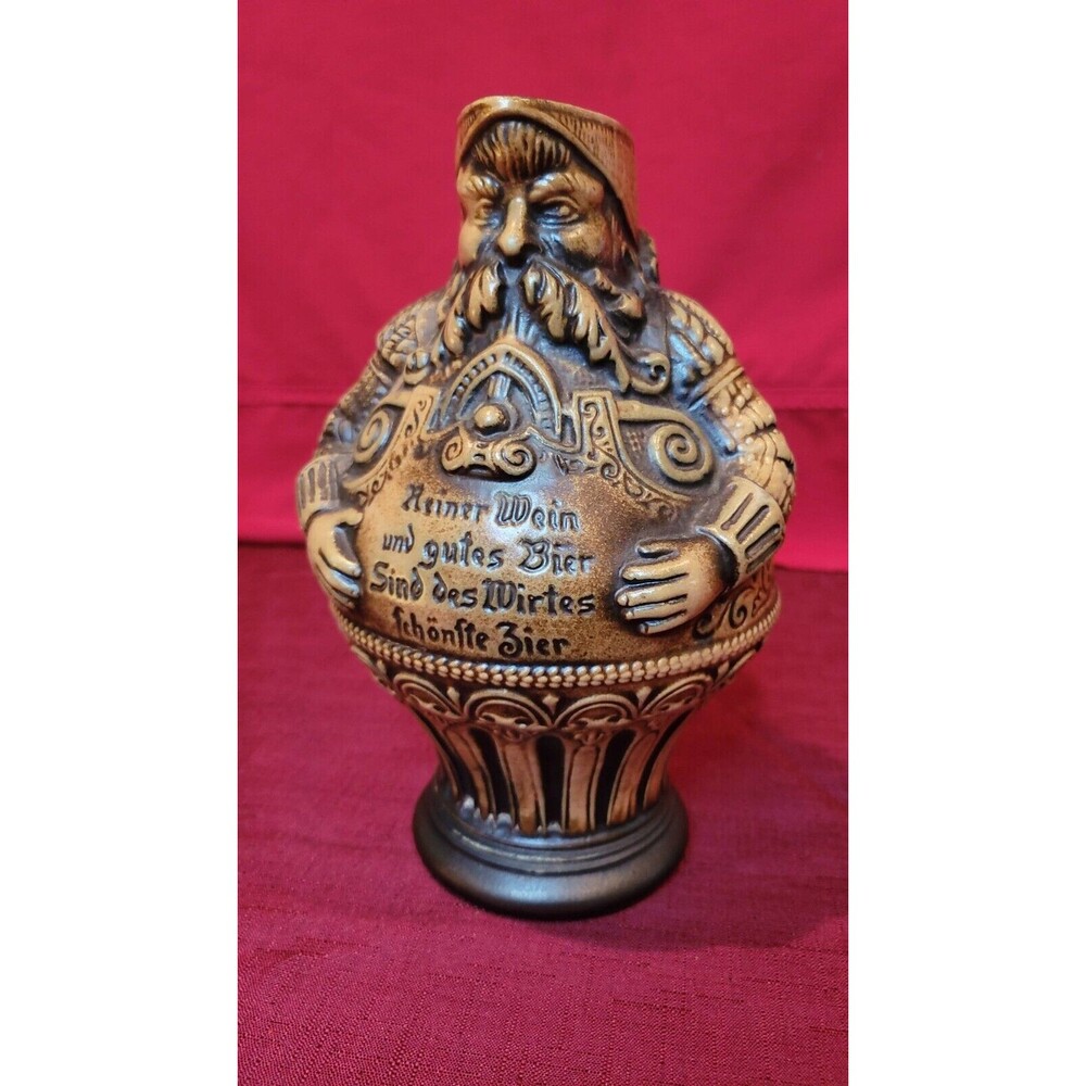 Vintage Gerz Hand Painted Big Belly Beer Wine Stein Pitcher W Germany 9-1/2" T